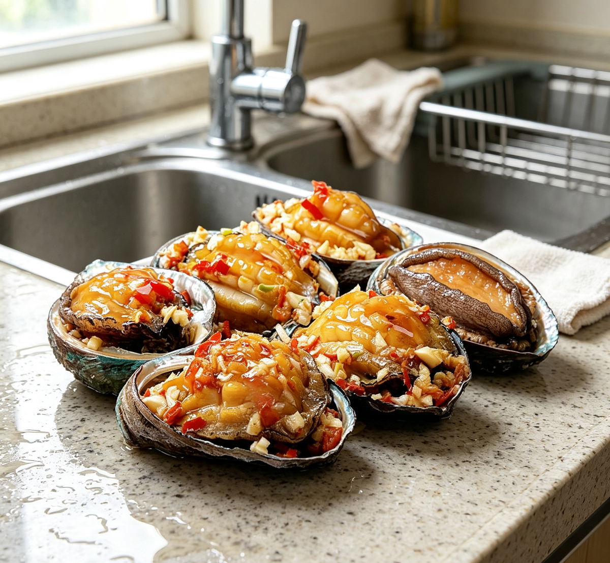 Steamed Abalone Meat with Garlic Chilli Sauce