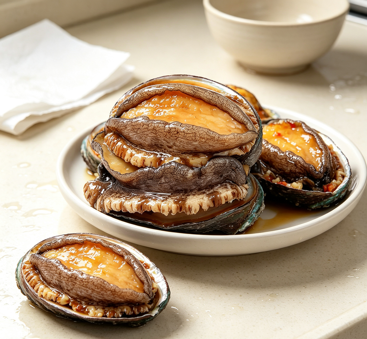 Steamed Abalone Meat with Garlic Chilli Sauce